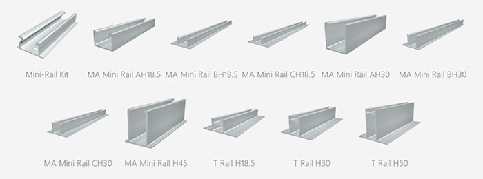 用于金属屋顶光伏项目的迷你导轨